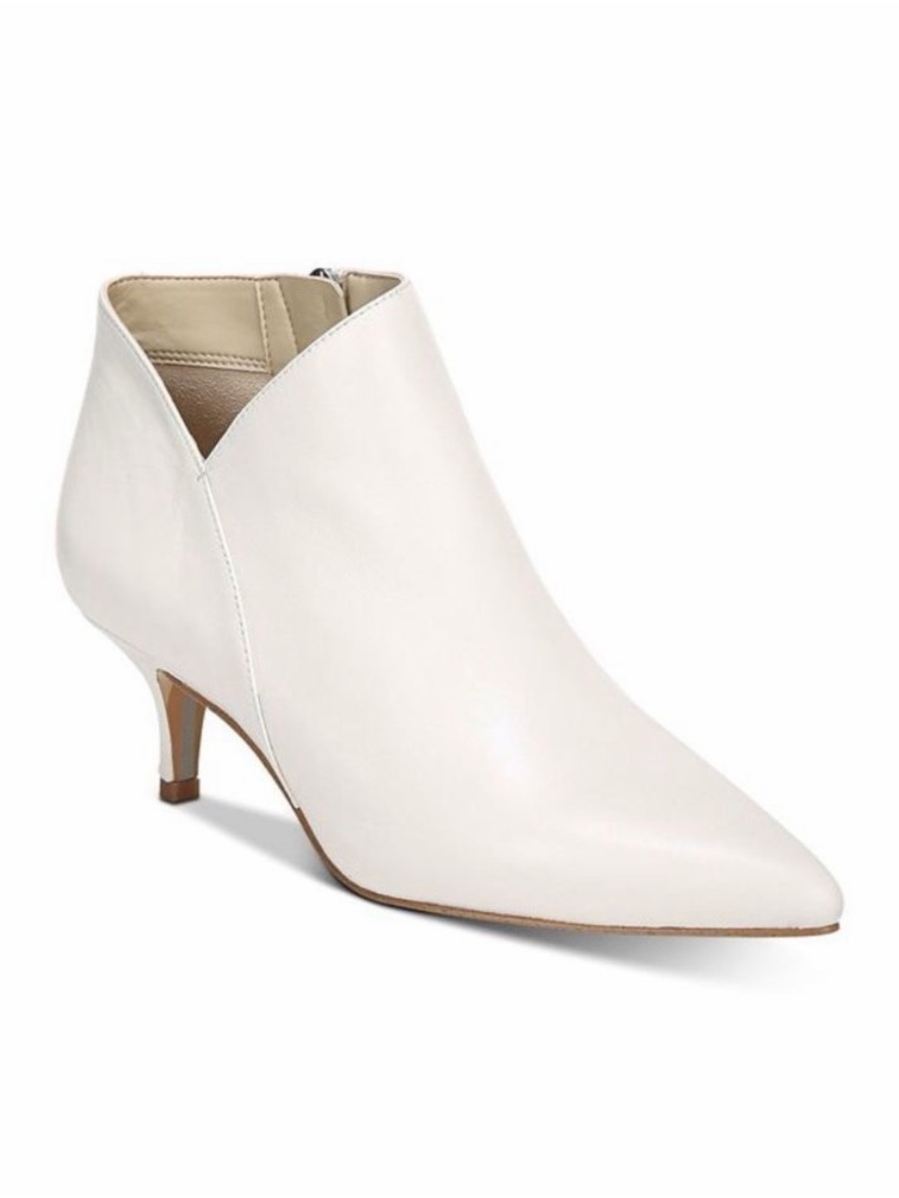 Sam Edelman Kadison White Pointed Toe Kitten Heel Booties Size 7.5